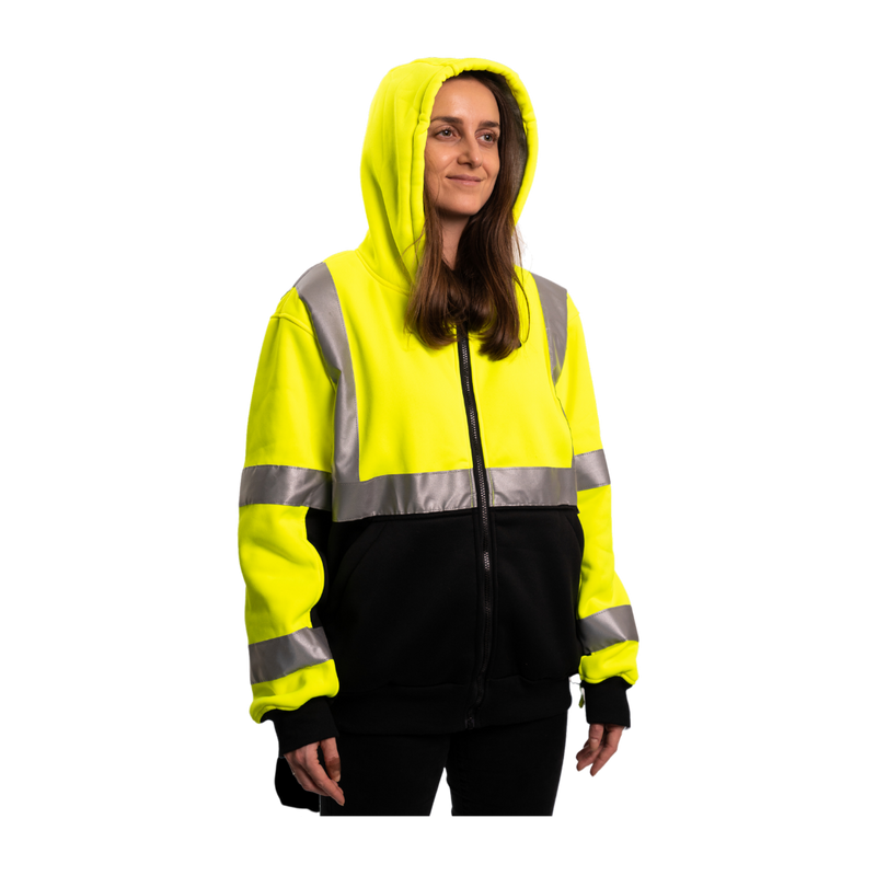 5010-YB-Hi Vis Jacket - Zippered Thermal Sweatshirt