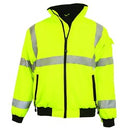 Bomber Jacket, Safety, with Fleece Lining, 3M Scotchlite Reflective Tape, ANSI Class 3, Yellow/Black, FA-BJ3-5020-YB