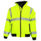 Bomber Jacket, Safety, with Fleece Lining, 3M Scotchlite Reflective Tape, ANSI Class 3, Yellow/Black, FA-BJ3-5020-YB