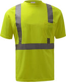 Standard Class 2 Moisture Wicking Short Sleeve Safety T-Shirt with Chest Pocket